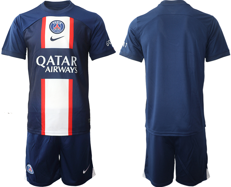 Men's Paris Saint-Germain Blank 2023 Navy Home Soccer Jersey Suit